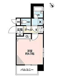 ダイナコート大博通り 1Kの間取図画像