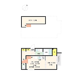BlueReef1号館 1DKの間取図画像