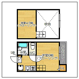コーポ博多駅南 1Kの間取図画像