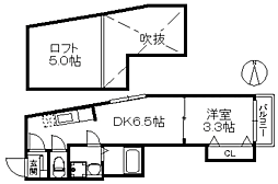 リバティー・JK 1DKの間取図画像