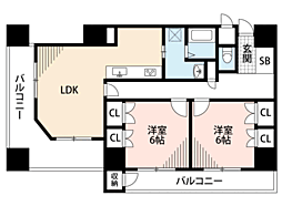 ビュートリアムビル 2LDKの間取図画像