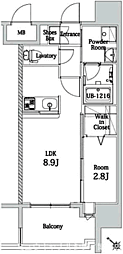 エンクレスト博多LIBERTY 1LDKの間取図画像