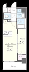 リューデサンテ 1LDKの間取図画像