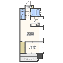 エステート・モア平尾公園通り 1LDKの間取図画像