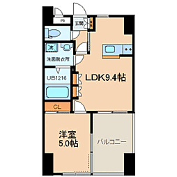 メゾンドばんらい博多 1LDKの間取図画像
