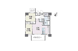 モダンパラッツォ博多デュオグランデEAST 2LDKの間取図画像