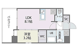 アルティザ博多ミッドシティ 1LDKの間取図画像