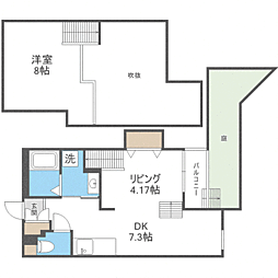ドリームステージ空港Speranza 1DKの間取図画像