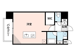 プライムアーバン博多 ワンルームの間取図画像