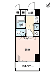 ダイナコート平尾山荘通り 1Kの間取図画像