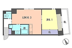 レジデンス住吉 1LDKの間取図画像