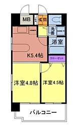 イトーピア天神東 2Kの間取図画像