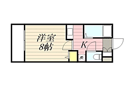 ダブルーン8桜坂 1Kの間取図画像
