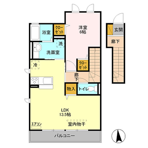 コーワ・ルミエール弐番館 207｜埼玉県川口市南鳩ヶ谷7丁目(賃貸アパート1LDK・2階・50.34㎡)の写真 その2