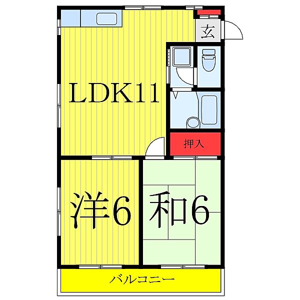 大成マンション ｜埼玉県川口市元郷1丁目(賃貸マンション2LDK・3階・46.20㎡)の写真 その2