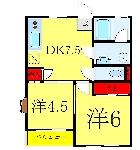 メゾン要町 ｜東京都豊島区千早1丁目(賃貸マンション2DK・3階・45.36㎡)の写真 その2