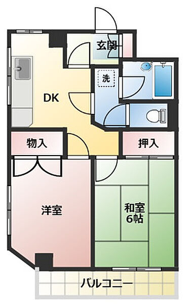 ドルフOZ-11 ｜東京都足立区谷在家3丁目(賃貸マンション2DK・4階・38.12㎡)の写真 その2