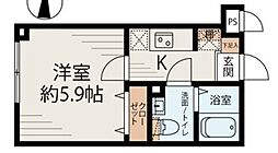 東京メトロ南北線 王子神谷駅 徒歩15分の賃貸マンション 4階1Kの間取り