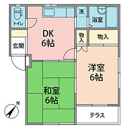 サンフォレスタ二俣川 2DKの間取図画像