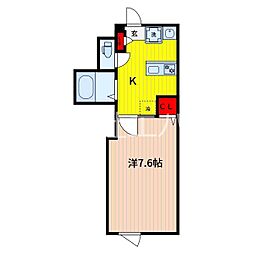 ヴィラ川口西青木 2階1Kの間取り