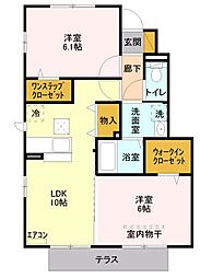 ステラ 1階2LDKの間取り