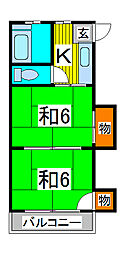 ゆきみ荘 2Kの間取図画像