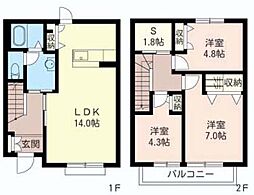 ドルフ桜丘2 3LDKの間取図画像