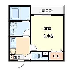 MELDIA西浦和2 1Kの間取図画像