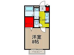 サンビレッジ2 1Kの間取図画像