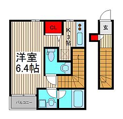 リブリ・ストラダーレ ワンルームの間取図画像