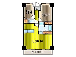 新田第11ビル 2LDKの間取図画像