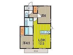 グランルミエールB 2LDKの間取図画像