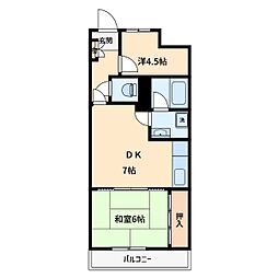 クレスト南浦和弐番館 2DKの間取図画像