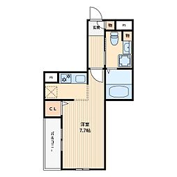 アクシーズ新都心 1Kの間取図画像