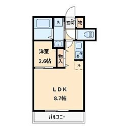 GrandeClasse新都心 1LDKの間取図画像
