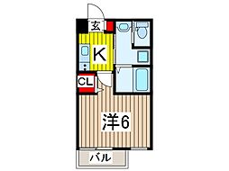 フィオーレ西川口 1Kの間取図画像