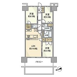 ザ・パークハウス南浦和ガーデン 3LDKの間取図画像
