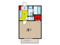 オークハウス 1Kの間取図画像