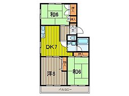 パビヨンリヴール 3DKの間取図画像