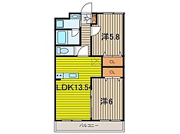 桜コート 2LDKの間取図画像