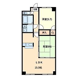 フローラ浦和 2LDKの間取図画像