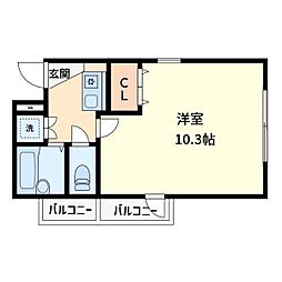ステラ伸光 1Kの間取図画像