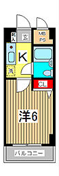 日神パレステージ浦和 1Kの間取図画像
