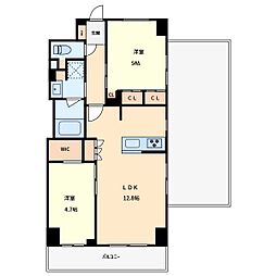 S-RESIDENCE東浦和agua 2LDKの間取図画像