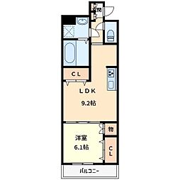 日神デュオステージ大宮浅間町 1LDKの間取図画像