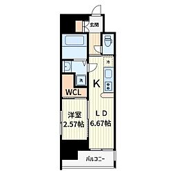 ルミエール浦和仲町 1LDKの間取図画像