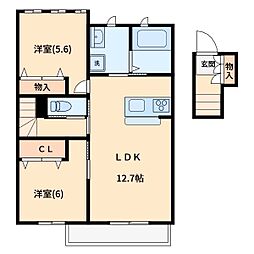 パームコテージ5 2LDKの間取図画像