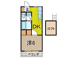 ハイムAI 1Kの間取図画像
