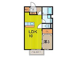 アネシス 1Kの間取図画像
