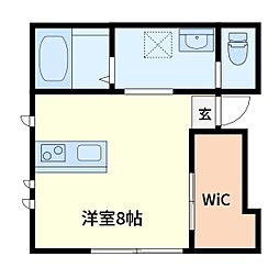 シャローム輝 ワンルームの間取図画像